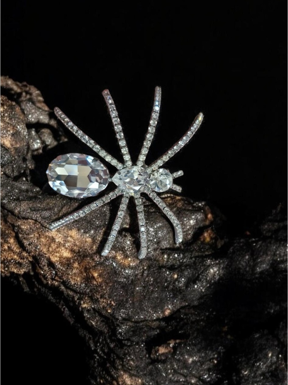 Huge Rare Eisenberg Vintage Crystal Spider Brooch